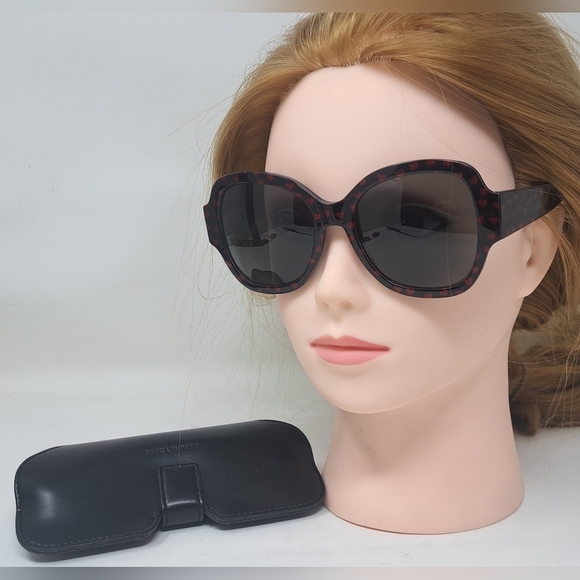 Saint Laurent Paris  Sunglasses Red Heart Metallic Butterfly SL133 006 53-19-140 - Picture 1 of 13